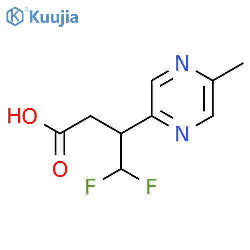 4,4-difluoro-3-(5-methylpyrazin-2-yl)butanoic acid structure