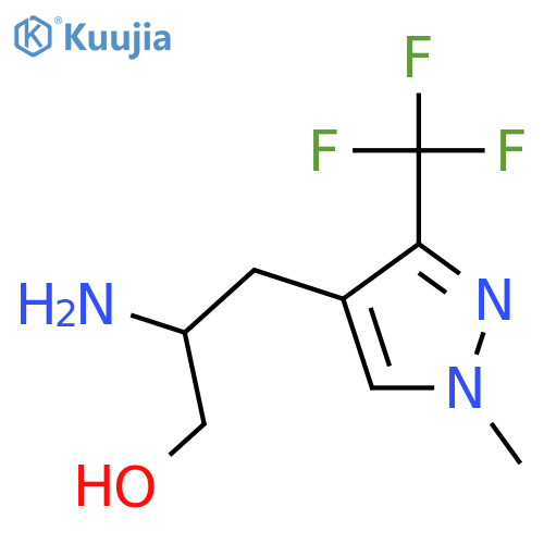 2-amino-3-1-methyl-3-(trifluoromethyl)-1H-pyrazol-4-ylpropan-1-ol structure