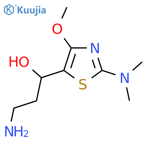 3-amino-1-2-(dimethylamino)-4-methoxy-1,3-thiazol-5-ylpropan-1-ol structure