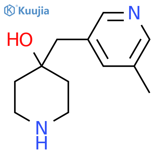4-(5-methylpyridin-3-yl)methylpiperidin-4-ol structure