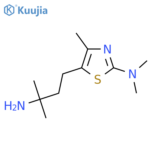 5-(3-amino-3-methylbutyl)-N,N,4-trimethyl-1,3-thiazol-2-amine structure