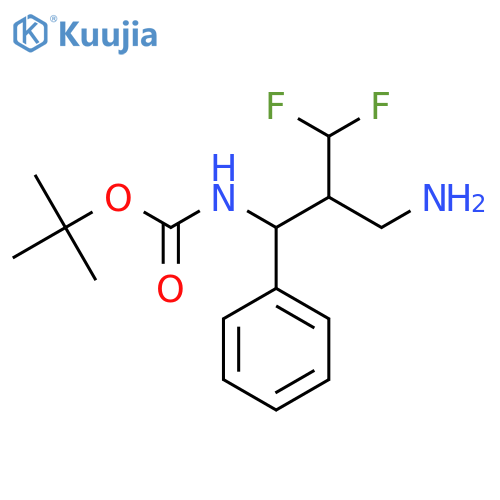 tert-butyl N-3-amino-2-(difluoromethyl)-1-phenylpropylcarbamate structure