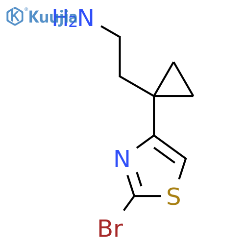 2-1-(2-bromo-1,3-thiazol-4-yl)cyclopropylethan-1-amine structure