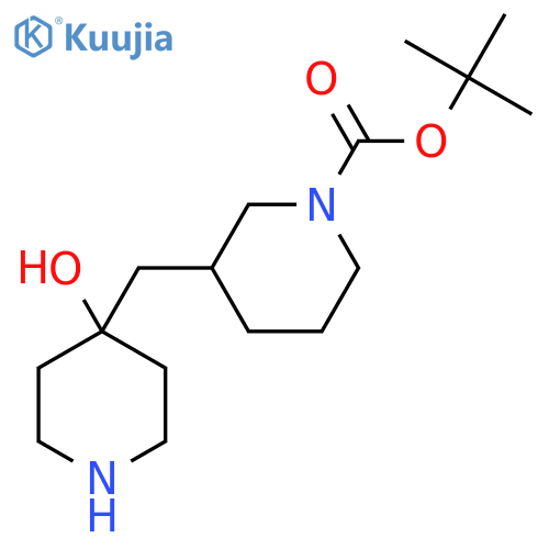 tert-butyl 3-(4-hydroxypiperidin-4-yl)methylpiperidine-1-carboxylate structure