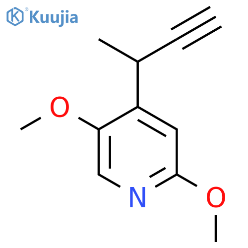 4-(but-3-yn-2-yl)-2,5-dimethoxypyridine structure