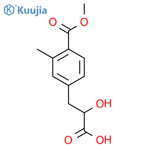 2-hydroxy-3-4-(methoxycarbonyl)-3-methylphenylpropanoic acid structure
