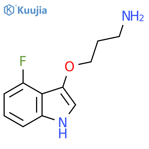 3-(4-fluoro-1H-indol-3-yl)oxypropan-1-amine structure