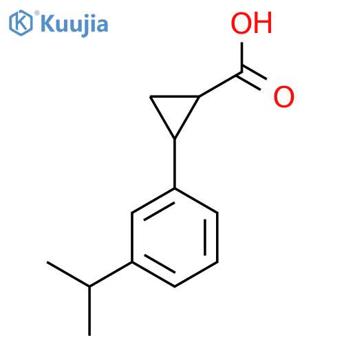 2-3-(propan-2-yl)phenylcyclopropane-1-carboxylic acid structure