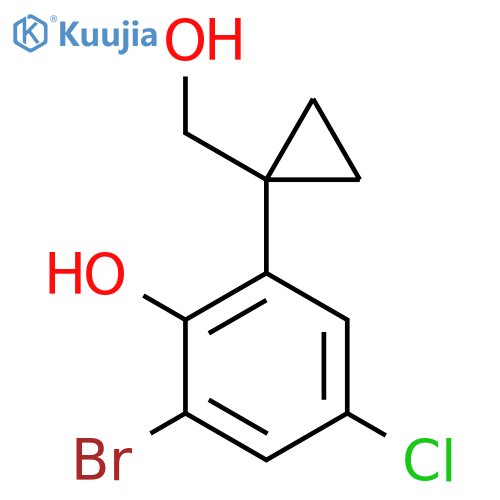 2-bromo-4-chloro-6-1-(hydroxymethyl)cyclopropylphenol structure