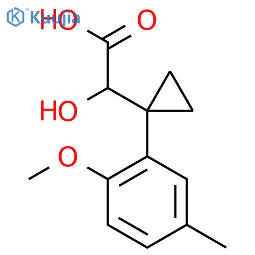 2-hydroxy-2-1-(2-methoxy-5-methylphenyl)cyclopropylacetic acid structure