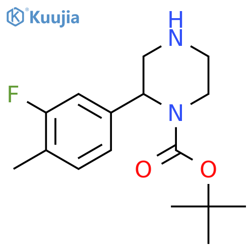 tert-butyl 2-(3-fluoro-4-methylphenyl)piperazine-1-carboxylate structure