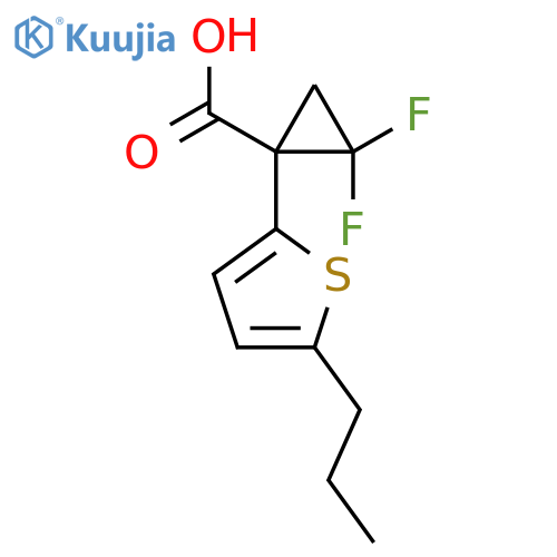 2,2-difluoro-1-(5-propylthiophen-2-yl)cyclopropane-1-carboxylic acid structure