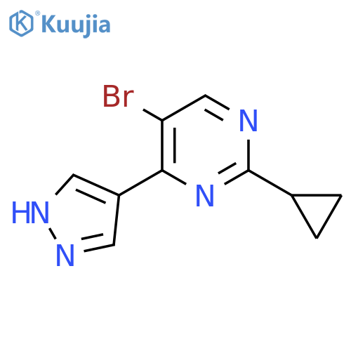5-bromo-2-cyclopropyl-4-(1H-pyrazol-4-yl)pyrimidine structure