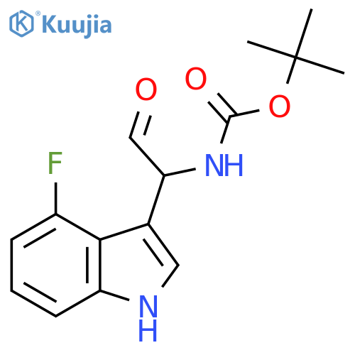 tert-butyl N-1-(4-fluoro-1H-indol-3-yl)-2-oxoethylcarbamate structure