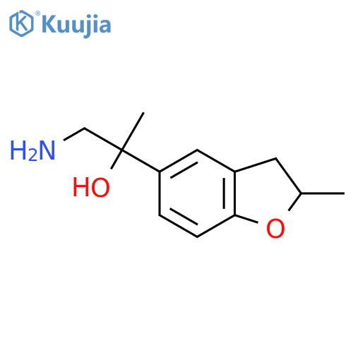 1-amino-2-(2-methyl-2,3-dihydro-1-benzofuran-5-yl)propan-2-ol structure