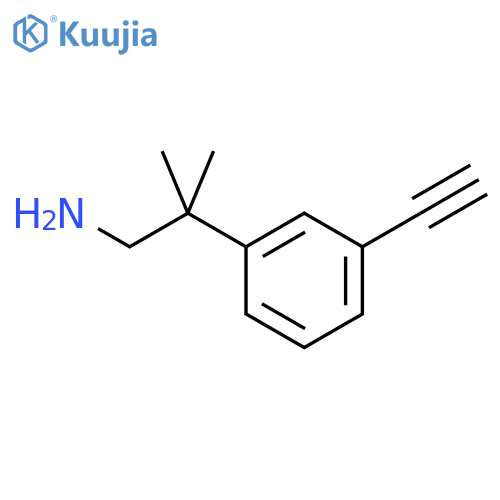 2-(3-ethynylphenyl)-2-methylpropan-1-amine structure