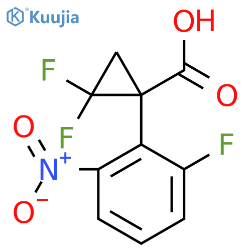 2,2-difluoro-1-(2-fluoro-6-nitrophenyl)cyclopropane-1-carboxylic acid structure