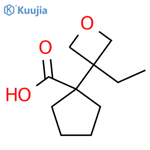 1-(3-ethyloxetan-3-yl)cyclopentane-1-carboxylic acid structure