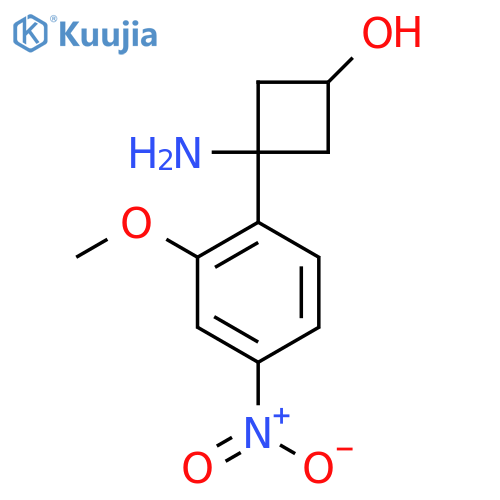 3-amino-3-(2-methoxy-4-nitrophenyl)cyclobutan-1-ol structure