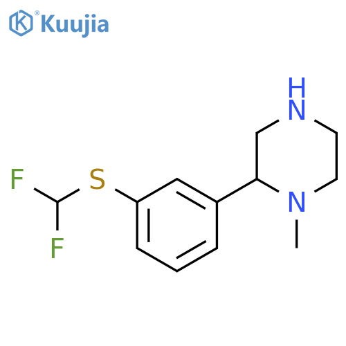 2-{3-(difluoromethyl)sulfanylphenyl}-1-methylpiperazine structure