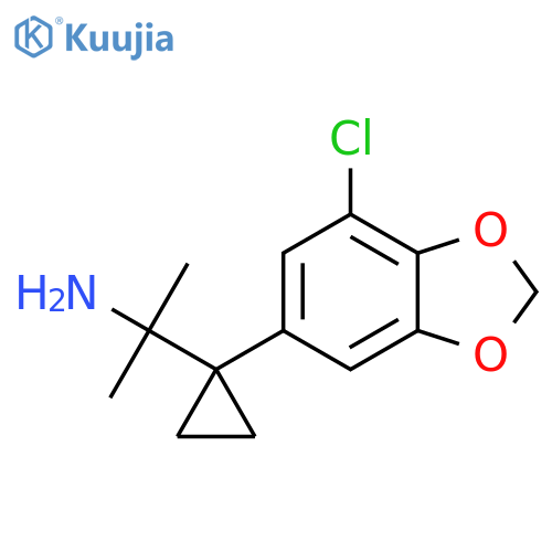 2-1-(7-chloro-1,3-dioxaindan-5-yl)cyclopropylpropan-2-amine structure
