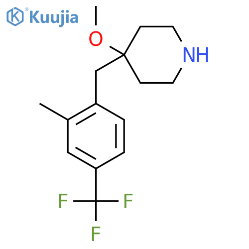 4-methoxy-4-{2-methyl-4-(trifluoromethyl)phenylmethyl}piperidine structure