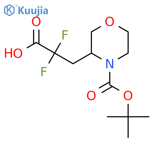 3-{4-(tert-butoxy)carbonylmorpholin-3-yl}-2,2-difluoropropanoic acid structure