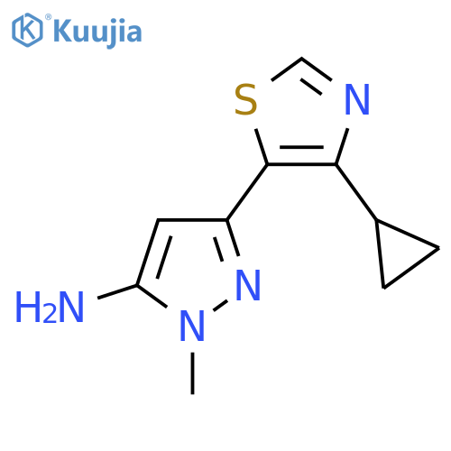 3-(4-cyclopropyl-1,3-thiazol-5-yl)-1-methyl-1H-pyrazol-5-amine structure