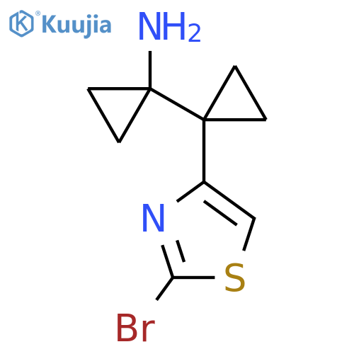 1-1-(2-bromo-1,3-thiazol-4-yl)cyclopropylcyclopropan-1-amine structure