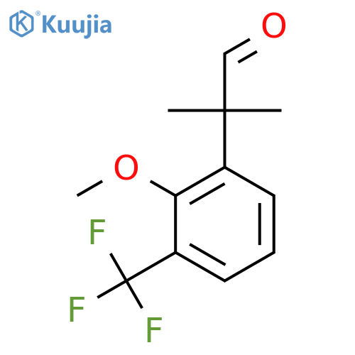 2-2-methoxy-3-(trifluoromethyl)phenyl-2-methylpropanal structure