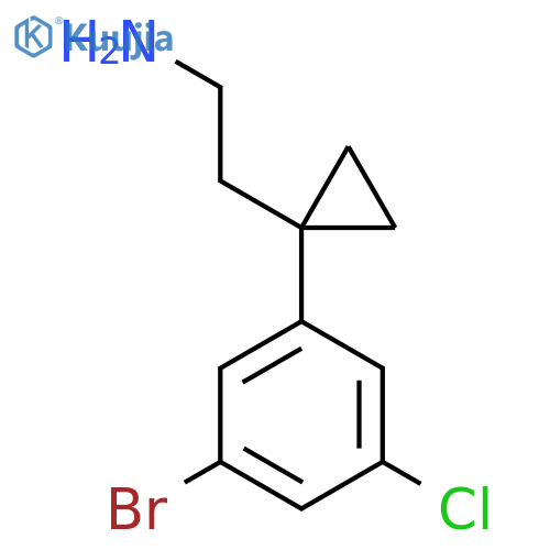2-1-(3-bromo-5-chlorophenyl)cyclopropylethan-1-amine structure
