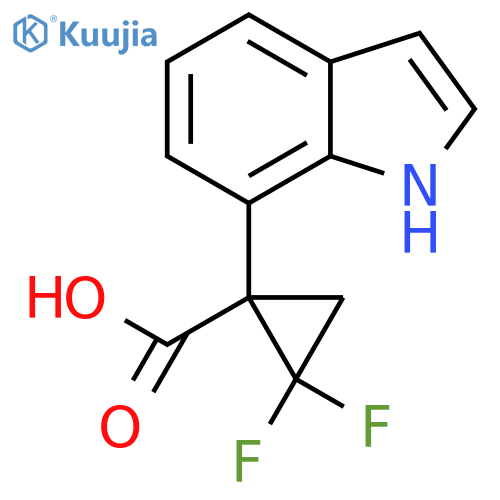 2,2-difluoro-1-(1H-indol-7-yl)cyclopropane-1-carboxylic acid structure