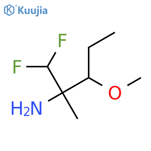1,1-Difluoro-3-methoxy-2-methylpentan-2-amine structure