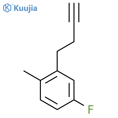 2-(but-3-yn-1-yl)-4-fluoro-1-methylbenzene structure