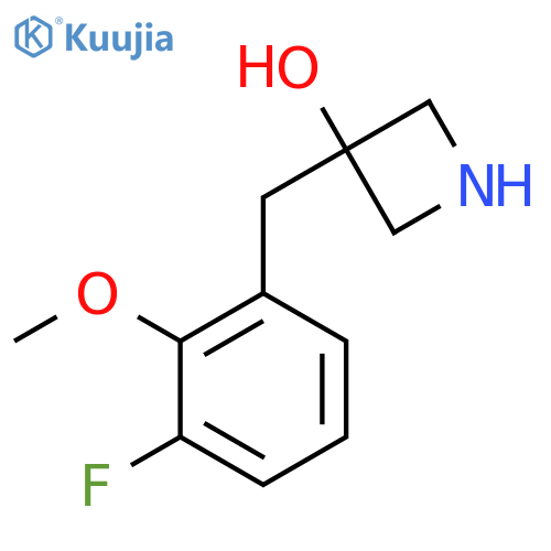 3-(3-fluoro-2-methoxyphenyl)methylazetidin-3-ol structure