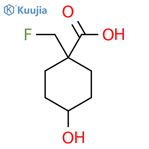 1-(fluoromethyl)-4-hydroxycyclohexane-1-carboxylic acid structure