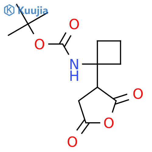 tert-butyl N-1-(2,5-dioxooxolan-3-yl)cyclobutylcarbamate structure