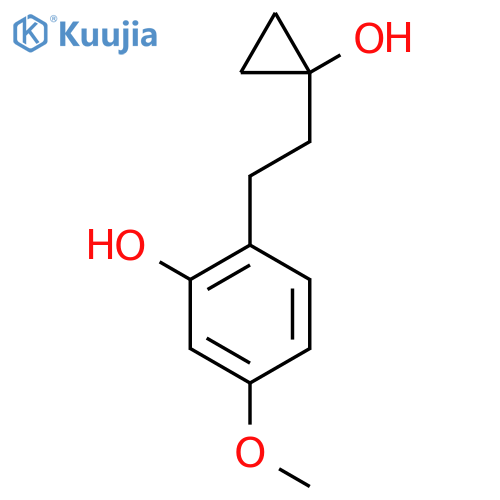 2-2-(1-hydroxycyclopropyl)ethyl-5-methoxyphenol structure