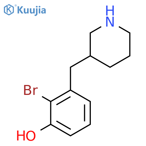 2-bromo-3-(piperidin-3-yl)methylphenol structure
