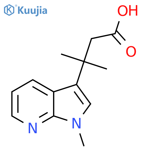 3-methyl-3-{1-methyl-1H-pyrrolo2,3-bpyridin-3-yl}butanoic acid structure
