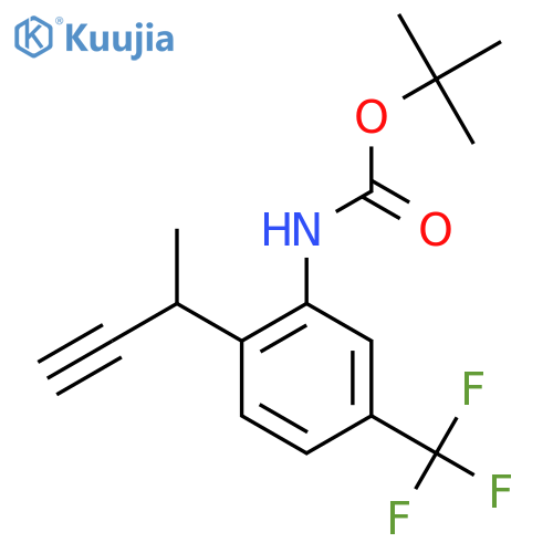 tert-butyl N-2-(but-3-yn-2-yl)-5-(trifluoromethyl)phenylcarbamate structure