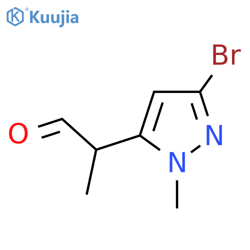 2-(3-bromo-1-methyl-1H-pyrazol-5-yl)propanal structure