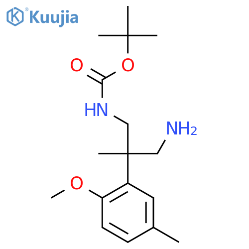 tert-butyl N-3-amino-2-(2-methoxy-5-methylphenyl)-2-methylpropylcarbamate structure