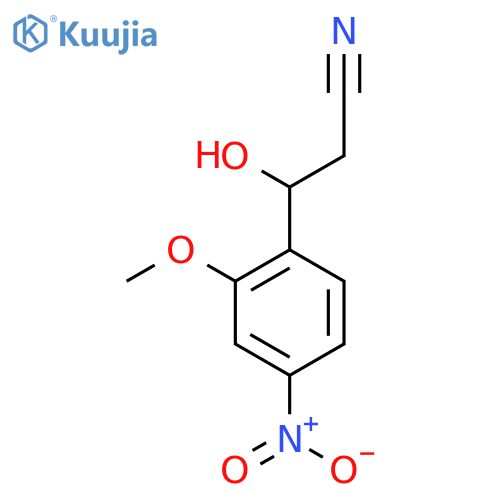 3-hydroxy-3-(2-methoxy-4-nitrophenyl)propanenitrile structure