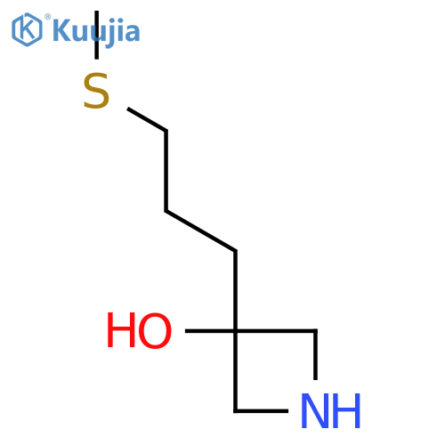 3-3-(methylsulfanyl)propylazetidin-3-ol structure