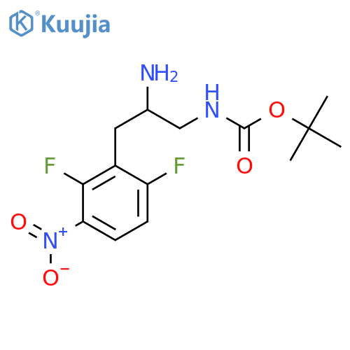 tert-butyl N-2-amino-3-(2,6-difluoro-3-nitrophenyl)propylcarbamate structure