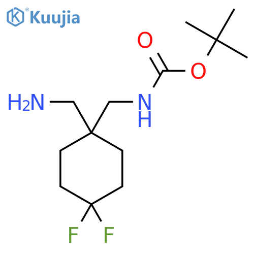 tert-butyl N-{1-(aminomethyl)-4,4-difluorocyclohexylmethyl}carbamate structure