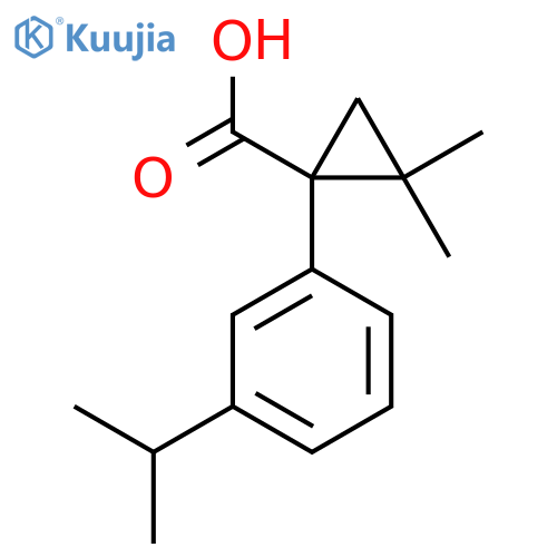 2,2-dimethyl-1-3-(propan-2-yl)phenylcyclopropane-1-carboxylic acid structure