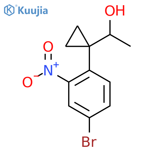 1-1-(4-bromo-2-nitrophenyl)cyclopropylethan-1-ol structure