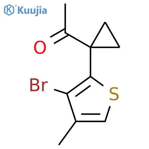 1-1-(3-bromo-4-methylthiophen-2-yl)cyclopropylethan-1-one structure